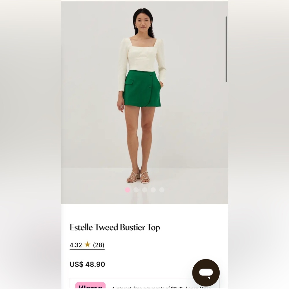 NWT - Love Bonito Estelle Bustier Top